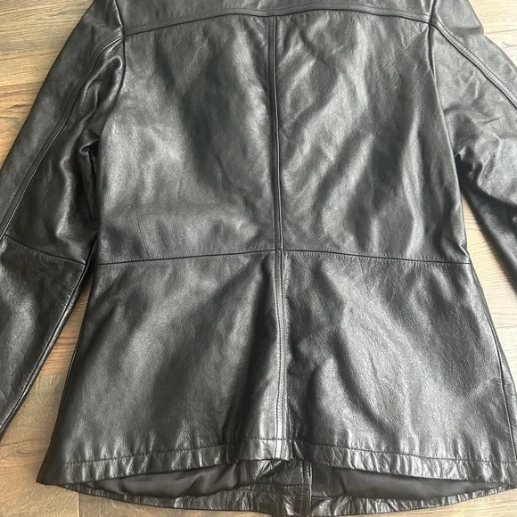 Wilsons Women's Classic Black 100% Genuine Leather Jacket Y2K/90s vintage vibe - Picture 4 of 5